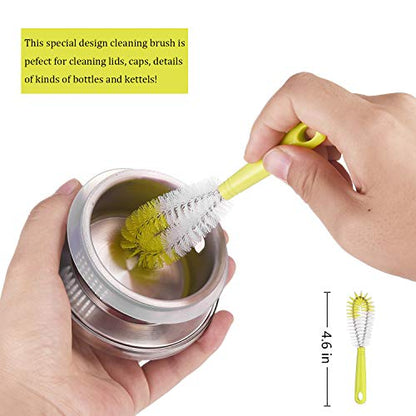 ALINK 8-Pack Bottle Cleaning Brush Set - Long Bottle Cleaner for Washing Beer/Wine Narrow Neck Bottles, Hummingbird Feeder, Sport Well, Plus Kettle Cleaner, Straw Brush - color: Light Green