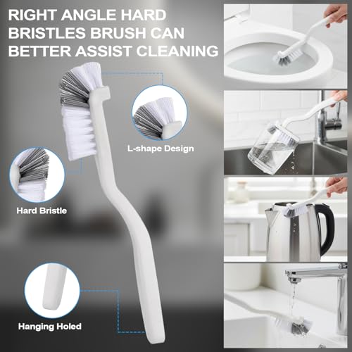 11 Pcs Crevice Brushes for Cleaning Crevice Cleaning Brush Set, 6 Pack Drain Hair Remover Set for Corner Sink Cup Teapot Bottle Blender, Clogged Pipes and Tubes