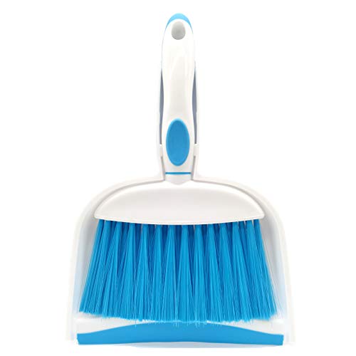 Mini Broom and Dustpan Set-Mini Whisk Set for Desk, Housekeeping, Office, Kitchen, Pet Nest, etc.,Daily Cleaning Necessity Plastic Mini Dustpan Set (Blue) - color: Blue