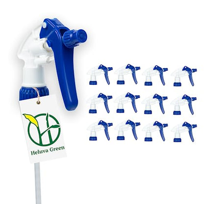 Heluva Green Spray Bottle Nozzle Replacement, Bottle Tops Only - Sprayer Nozzle Triggers for Heavy Duty, Commercial, Home Cleaning Solutions - Fits 8,16,24,32 oz Plastic & Glass Bottles, Blue 13 pack - color: Blue, size: 13 Pack