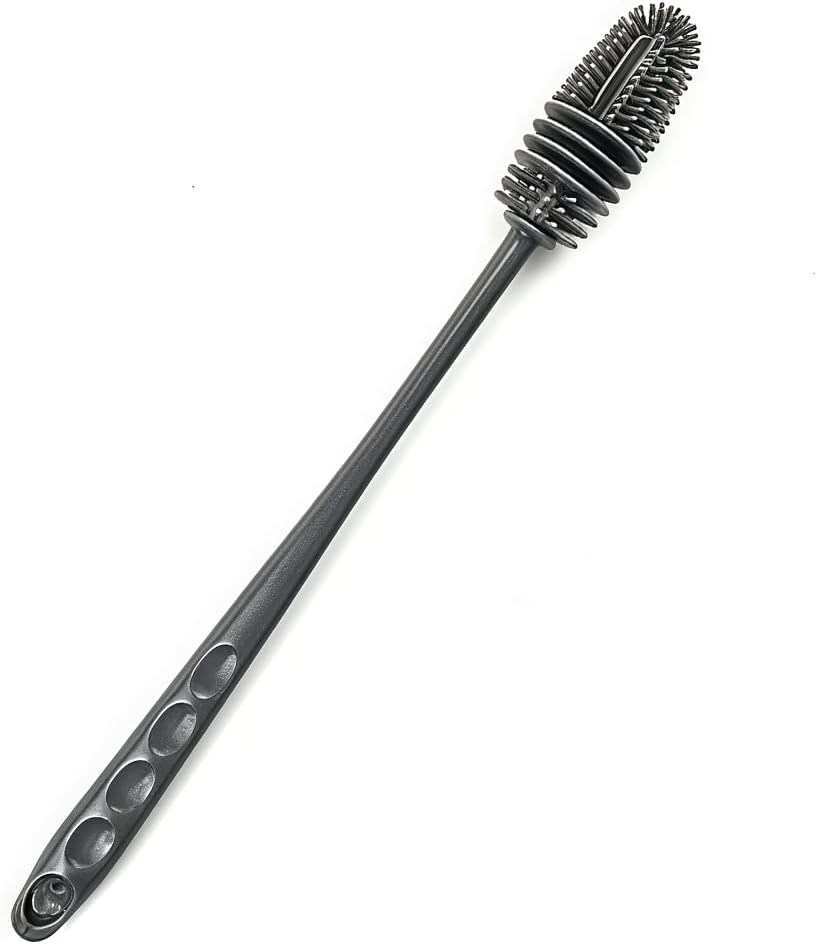 [Long-Handled Brush for Cleaning] Versatile Long-Handled Silicone Brush for Cups & Bottles - Reusable, Ideal for Kitchen, Bathroom, Car Cleaning, Bathroom Cleaning Tools（Grey） - color: Gray