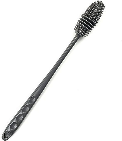 [Long-Handled Brush for Cleaning] Versatile Long-Handled Silicone Brush for Cups & Bottles - Reusable, Ideal for Kitchen, Bathroom, Car Cleaning, Bathroom Cleaning Tools（Grey） - color: Gray