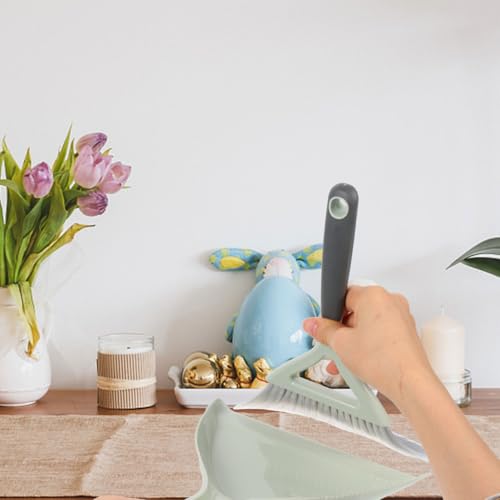 Mini Broom and Dustpan Set Portable Desktop Cleaning Kit for Keyboard Laptop Tabletop Small Dustpan and Brush Set for Office Home Corner Cleaning