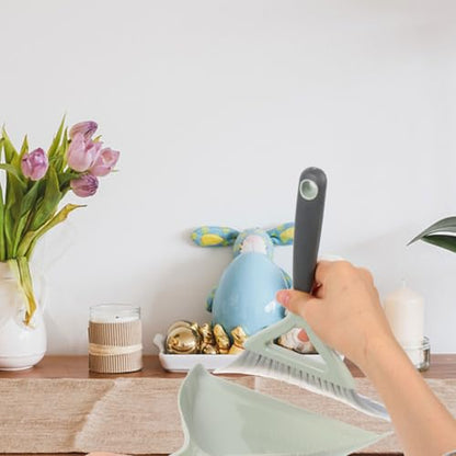 Mini Broom and Dustpan Set Portable Desktop Cleaning Kit for Keyboard Laptop Tabletop Small Dustpan and Brush Set for Office Home Corner Cleaning