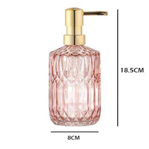 YunNasi Soap Dispenser with Pump, Refillable Liquid Hand Soap Dish Soap Dispensers for Bathroom Counter, Kitchen Sink (Pink) - color: Pink