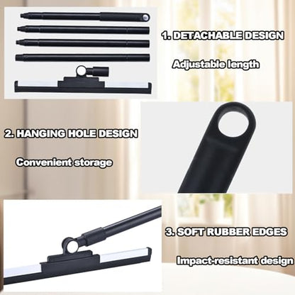 Floor Squeegee - 52 Inch Adjustable Long Handle 14.2 Inch Rubber Blade 180° Rotatable Head Heavy Duty Squeegee Broom for Floor Window Bathroom Tile Garage Concrete Shower Patio (White) - color: White