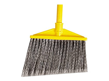 Rubbermaid Commercial 6375 10-1/2" Sweep Face, Gray Color, Polypropylene Fill Flagged-Tip Angle Broom with Vinyl Coated Metal Handle