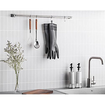 HOMSSEM Dishwashing Gloves with Hanging Hooks 2Pairs of Dish Gloves Latex Navy, Gray Rubber Gloves for Cleaning - color: Gray Large_2pairs
