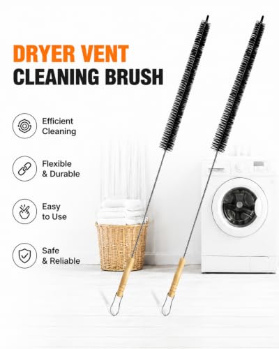 Dryer Vent Cleaner Kit Clothes Lint Brush, Bendable Gap Cleaning Tools 2Pcs (28 Inches)