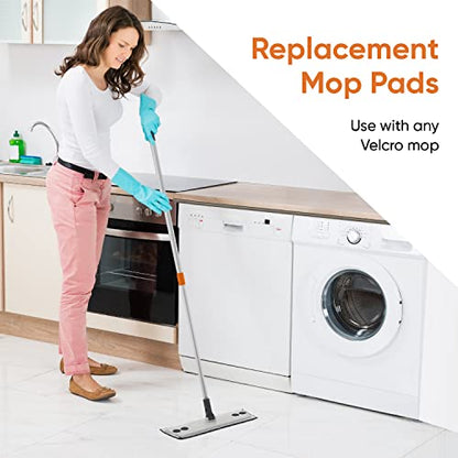 Superio Microfiber Mop Replacement Head, 16 inch Damp Mop Pad Refill for Miracle Mop Dusting and Spray Mop, attaches to Velcro mop(2 Pack) - size: 2 Grey Mop Pads