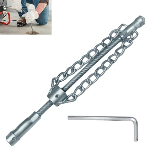 Flex-Shaft Sewer Descaling Chain, 16mm Drill-Powered Drain Cleaner, Hardened Steel Pipe Unclogger for Kitchen Sink, Bathtub, Toilet & Shower Drain, Reusable Pipeline Maintenance Tool