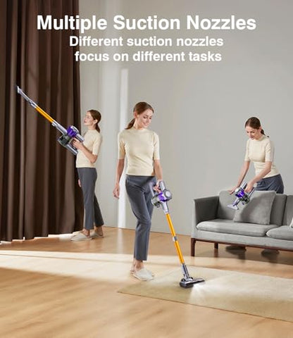MBYULO Cordless Vacuum Cleaner, 450W 50Kpa Powerful Stick Vacuum, Up to 70Mins Rechargeable Battery, Vacuum Cleaners for Home Anti-Tangled Lightweight Handheld for Hardwood Floor, Carpets, Pet Hair - size: 450