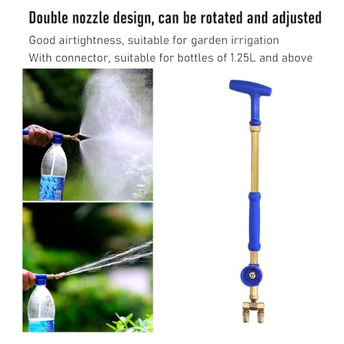 Bottle Sprayed with Interchangeable Nozzles 360 Degree Rotating Design Secure Sealing Systems for Lawns Farm Irrigation Double Nozzle Reciprocating Copper Sprayed