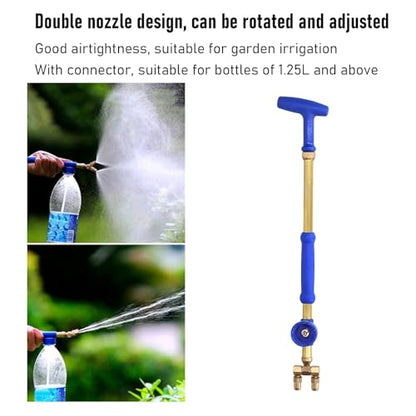 Bottle Sprayed with Interchangeable Nozzles 360 Degree Rotating Design Secure Sealing Systems for Lawns Farm Irrigation Double Nozzle Reciprocating Copper Sprayed