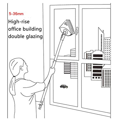 Magnetic Window Cleaner, Window Cleaner Glass Wiper Magnetic Cleaning Tools, for High-Rise Double Car Glazed Window Thickness