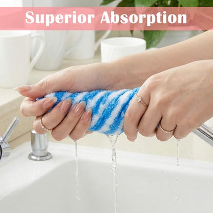 100 Pack Microfiber Cleaning Cloth, Soft Absorbent Rags 10" x 10" Kitchen Towels Double-Sided Wash Cloths for Home House Kitchen Dish Drying Washing Window Cleaning Supplies