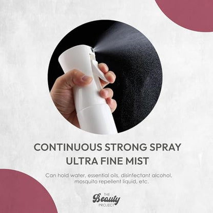 Spray Bottle Mister for Hair - Continuous Mister, Fine Water Mist, Trusted by Professional Salons & Barbers, 10.1oz - Clear Bottle (Rose) - color: Rose