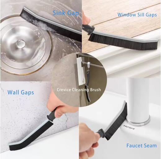 Crevice Cleaning Brush, Hard-Bristled Scrub Brush for Deep Cleaning Grout & Window Tracks, Versatile Household Tool for Kitchen, Bathroom & Shower Gaps (3)