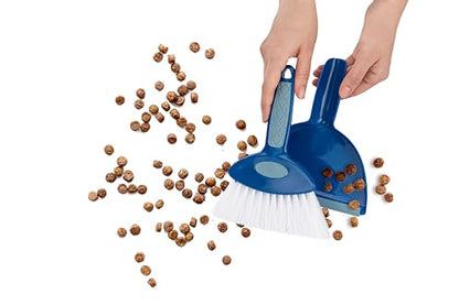 Small Broom with Snap-on Dust Pan, Blue Hefty Durable (1)