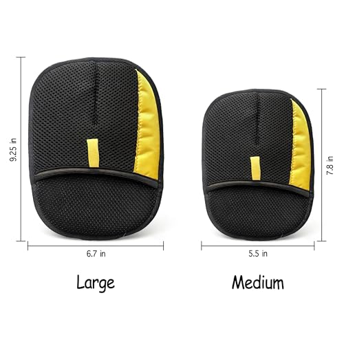 Electrostatic Pet Hair Removal Glove for Cats & Dogs, Reusable Magic Brush for Furniture & Clothes, Cat & Dog Fur Remover Tool (Black-Yellow Medium 2-Pack) - size: Medium 2-Pack