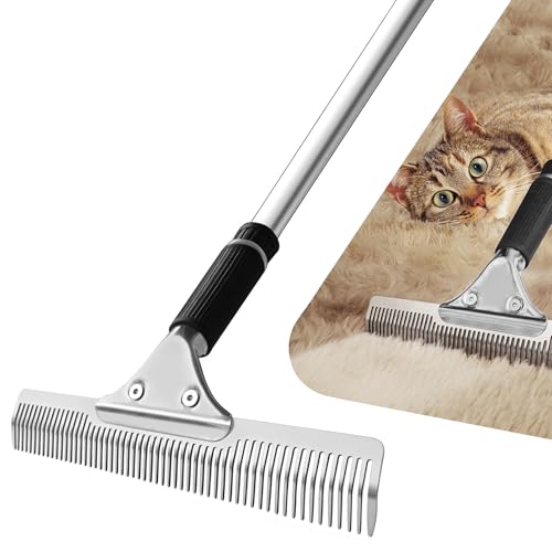 Pet Hair Carpet Rake - Multi-Surface Brush & Broom for Fluffy Rugs & Carpets - Efficient Pet Hair Removal Tool