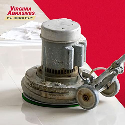 Virginia Abrasives Green Floor Maintenance Pads, Heavy Duty Non-Woven Scrub Pads for Floor Scrubber Machine & Orbital Machines, Deep Cleaning & Light Stripping for Heavily Soiled Floors, 17" - 5 Pack - size: 17 inches
