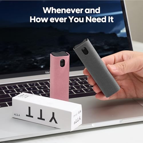 YTT Screen Cleaner, Screen Cleaner Spray Kit with Ultra-Fine Microfiber Cloth, Touchscreen Mist Cleaner for iPhone, iPad, MacBook, Laptop, Monitor & TV, Streak-Free Cleaner, Gray & Light Gray, 2 Pack - color: Grey+Light Grey