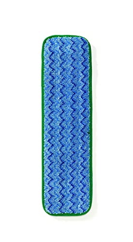 Rubbermaid Commercial Products HYGEN Microfiber Wet Mop Head Pad, 18 inch, Green, for Janitorial/Professional Cleaners and Heavy-Duty Industrial Floor Cleaning/Mopping/Scrubbing - style: Reusable Microfiber Green - 1ct