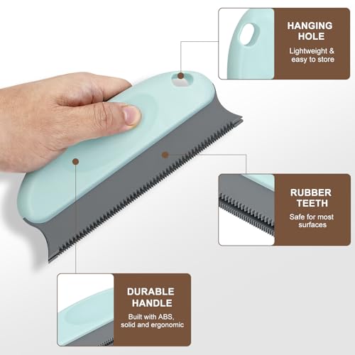 Carpet Rake for Pet Hair Removal, Pet Hair Removal Tool Set of 2, 56” Long Handle Carpet Pet Hair Removal Carpet Scraper Dog Cat Hair Remover for Sofa, Couch, Car, Rug,Stairs