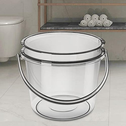 Milageto Clear Water Bucket with Lid and Handle, PETG Portable Pail for Household Cleaning, Car Washing, Camping, and Gardening