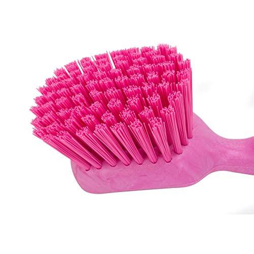 SPARTA 40541EC26 Plastic Scrub Brush, Utility Brush, Kitchen Brush With Hanging Hole For Cleaning, 8 Inches, Pink - color: Pink