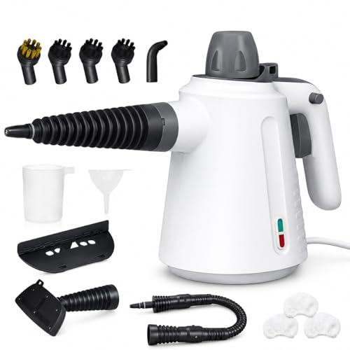 Handheld Steam Cleaner with 14 Accessories, High-Pressure Multi-Surface Steam Cleaner for Grout, Tile, Floors, Kitchen, Bathroom, Upholstery, and Car Detailing