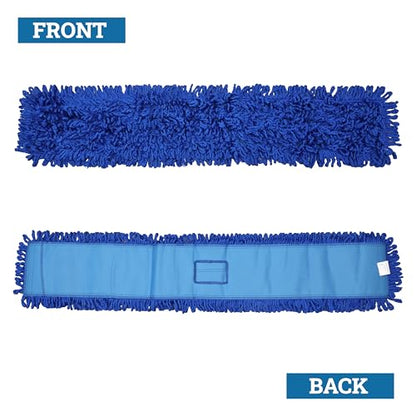 KLEEN HANDLER 36 Inch Microfiber Dust Mop, Large Washable Commercial Mop Head Replacement, Sweeper, Janitorial Supplies, Blue - color: Blue - 36 Inch, size: 1 Pack