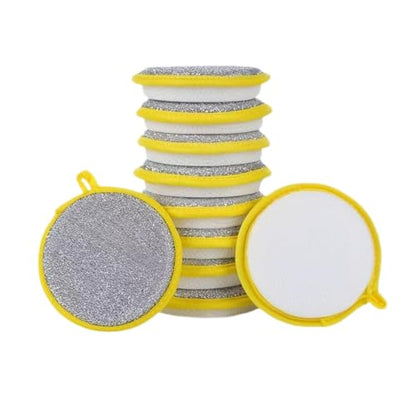 Double Sided Dish Sponges, Extra Thick 2.5cm, 10 Pack | Non Scratch, Heavy Duty Scouring Pads, Handle Hole, For Dish Washing, Sink & Stove Cleaning