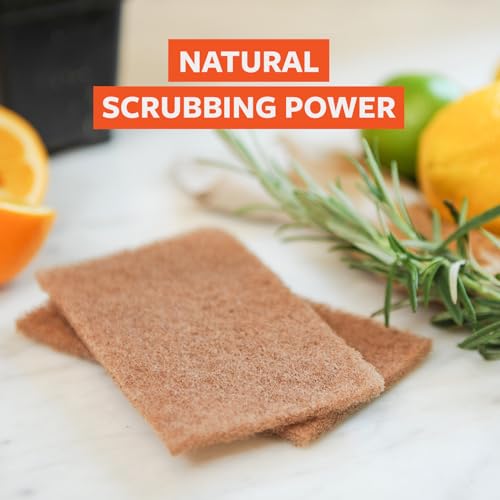 Full Circle Neat Nut, Walnut Scour Pads – Pack of 8 – Powerful, Non-Scratch Dish Scrubber Made with Plant-Based & Recycled Materials, Safe for Nonstick - size: Walnut Scour 8pk
