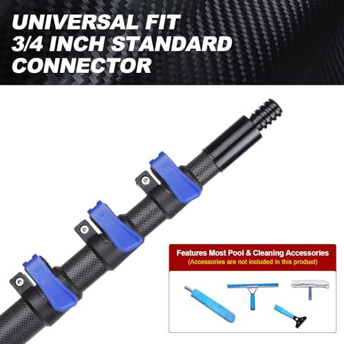 Carbon Fiber Extension Pole 4.7-30FT Telescoping Paint Roller Extendable Pole Lightweight Sturdy Extension Poles with Universal Threaded Head Multi-Use Pole - size: 30 Feet