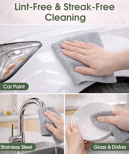 Microfiber Cleaning Cloth Roll - 100 Pack Tear Away Microfiber Paper Towels, Reusable, Washable, Scratch-Free, Kitchen Towels for Car, Home, Kitchen, Glass, Dishes(Cloud Gray) - color: Cloud Gray