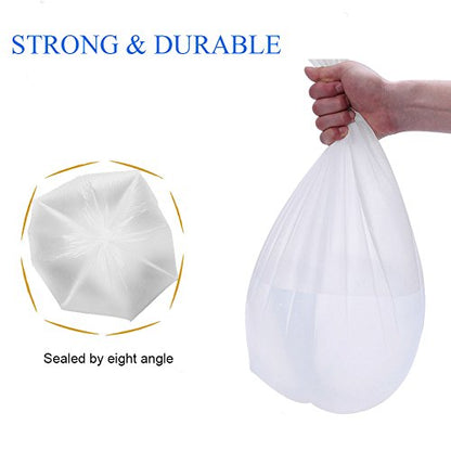 Small Trash Bags 4 Gallon Garbage Bags Waste Basket Bin Liners Bags For Bathroom, Kitchen, Office, Home Bedroom,Car- Clear White (125 Count) - style: Flat