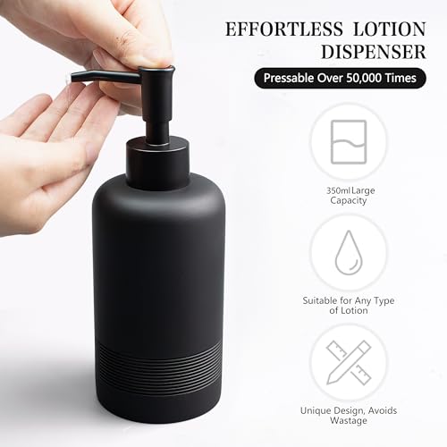 YMXYJM 2pcs/Set Hand Soap Dispenser Sets - 10.8oz Refillable Resin Liquid Soap Dispensers with Rust-Proof Pump for Bathroom Countertop or Kitchen, Classic Black - color: Black
