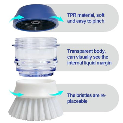 CELOX Soap Dispensing Brush for Cleaning Pots, Pans and Sinks Scrub Brush Kitchen - color: Blue, size: 1 Pack
