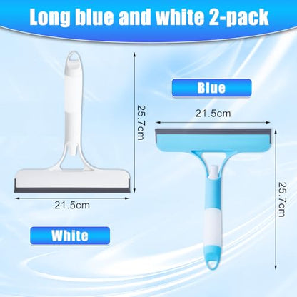 3 in 1 Window Cleaning Scraper, Cleaner Window Squeegee with Sprayer, Squeegee and Scrubber Spray Bottle Window Squeegee for Shower Glass, Mirrors, Car and Home,All-Purpose Window Cleaner Tool(White) - color: White