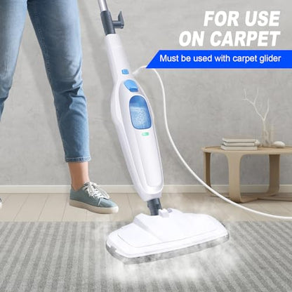 1500W Hot Steam Mop Floor Cleaner Electric Hand Held Steam Cleaner Multipurpose Handheld Cleaning Machines Detachable with Microfiber Pads For Cleaning Laminate Hardwood Marble Tile Floor Carpet