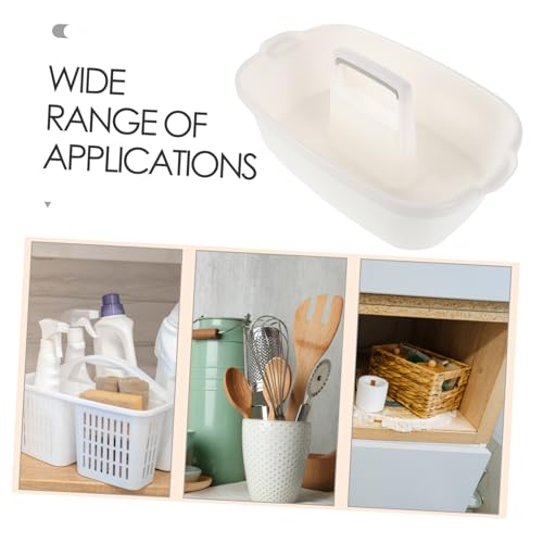 Plastic Basket for Cleaning Supplies Hotel Home Use Sturdy Handle Kitchen Cleaning Utensil Organizer Spacious Storage Bucket