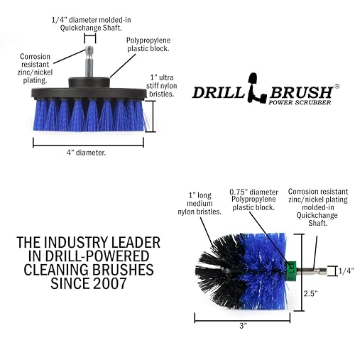 Aquatic Cleaning Supplies - Drill Powered Boat Cleaning Brushes - Boat Scrubbing Accessories - Hull Cleaner Brush Set - Barnacles Busting Brush Tool - Fish Tank Scrubbing Set - Pool Cleaning Brush Set - color: Blue
