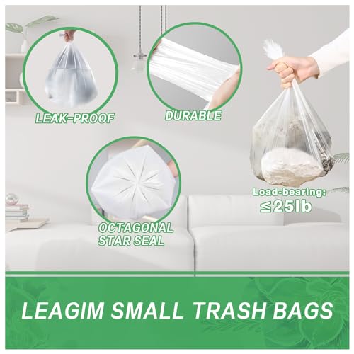 Small Trash Bags 2.6 Gallon-108 Count Leakage-Proof Strong, Small Mini Garbage Bags for Bathroom, Bedroom, Office, White Small Trash Can Liners - style: 2.6 Gallon
