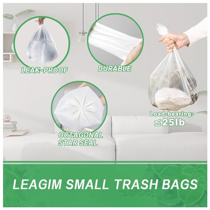 Small Trash Bags 2.6 Gallon-108 Count Leakage-Proof Strong, Small Mini Garbage Bags for Bathroom, Bedroom, Office, White Small Trash Can Liners - style: 2.6 Gallon