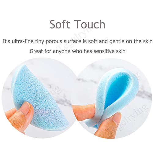 Facial Sponge Compressed,60 Pcs PVA Professional Makeup Removal Wash Round Face Sponges Spa Pads Exfoliating Cleansing for Women,Blue,Purple - color: Blue,Purple