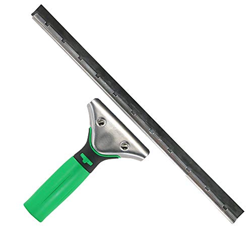 UNGER 79000 ErgoTec Window Squeegee 35cm - Rubber Squeegee Blade, Stainless Steel Channel & Rubber Grip Handle - Window Cleaning Equipment - size: pack de 1 unidad, style: A