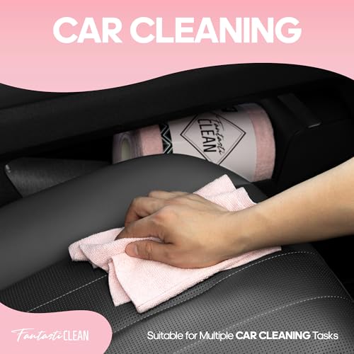 Fantasticlean Microfiber Cleaning Cloth Roll 2 Rolls 120 Pack, Tear Away Paperless Towels, 8" x 8", Reusable Washable Rags, House Kitchen, Pet, Office, Indoor Outdoor, Portable (Pink and Light-Purple) - color: 1pink 1light-purple