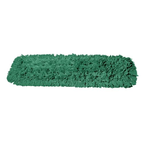 Commercial Dust Mop Replacement Head - 24 x 5 in. Cotton Nylon Reusable Mop Head- Industrial Dust Mop Refill for Floor Cleaning & Janitorial Supplies, Green - color: Green, size: 24 X 5 Inch